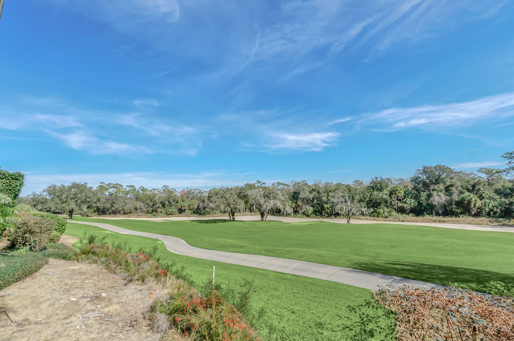 The Jack Nicklaus golf-course fairway that Excitement Drive backs onto