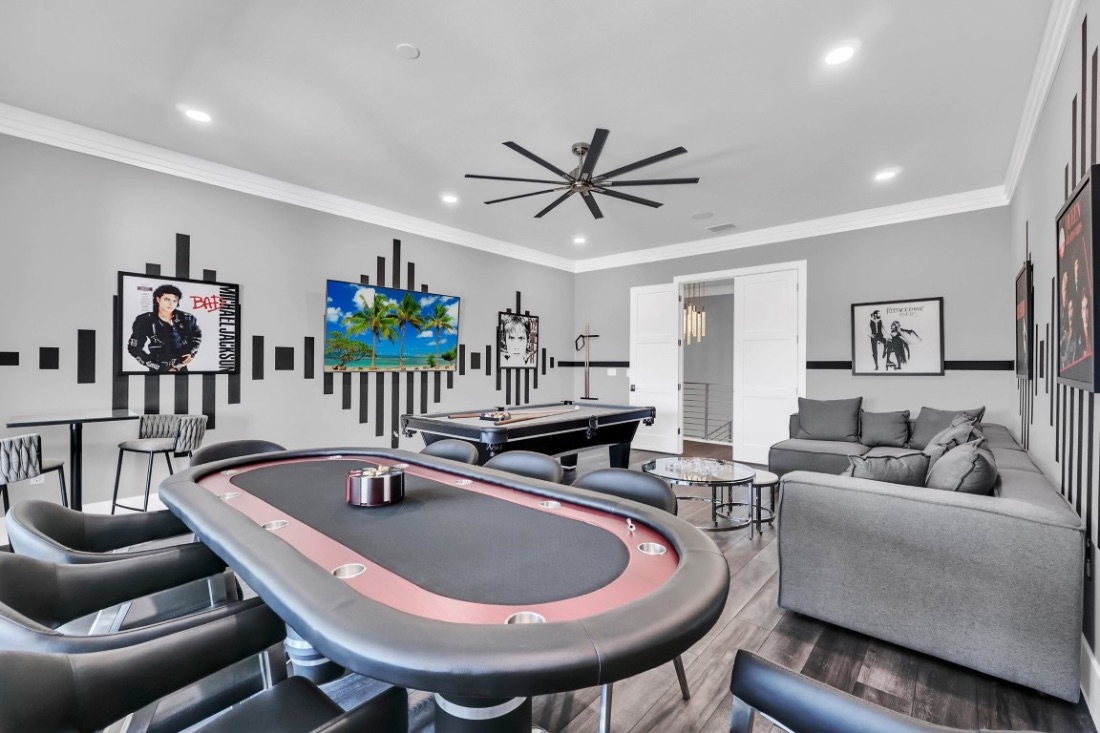 Poker table on the game floor