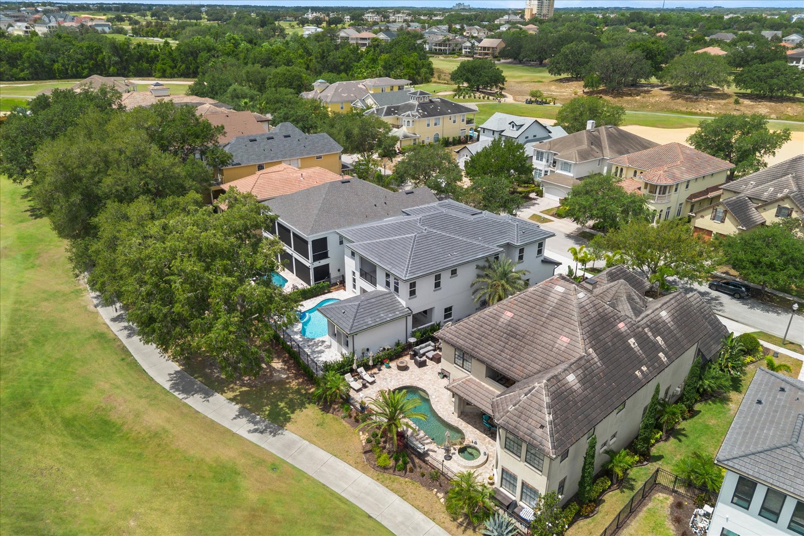 Aerial over the golf community