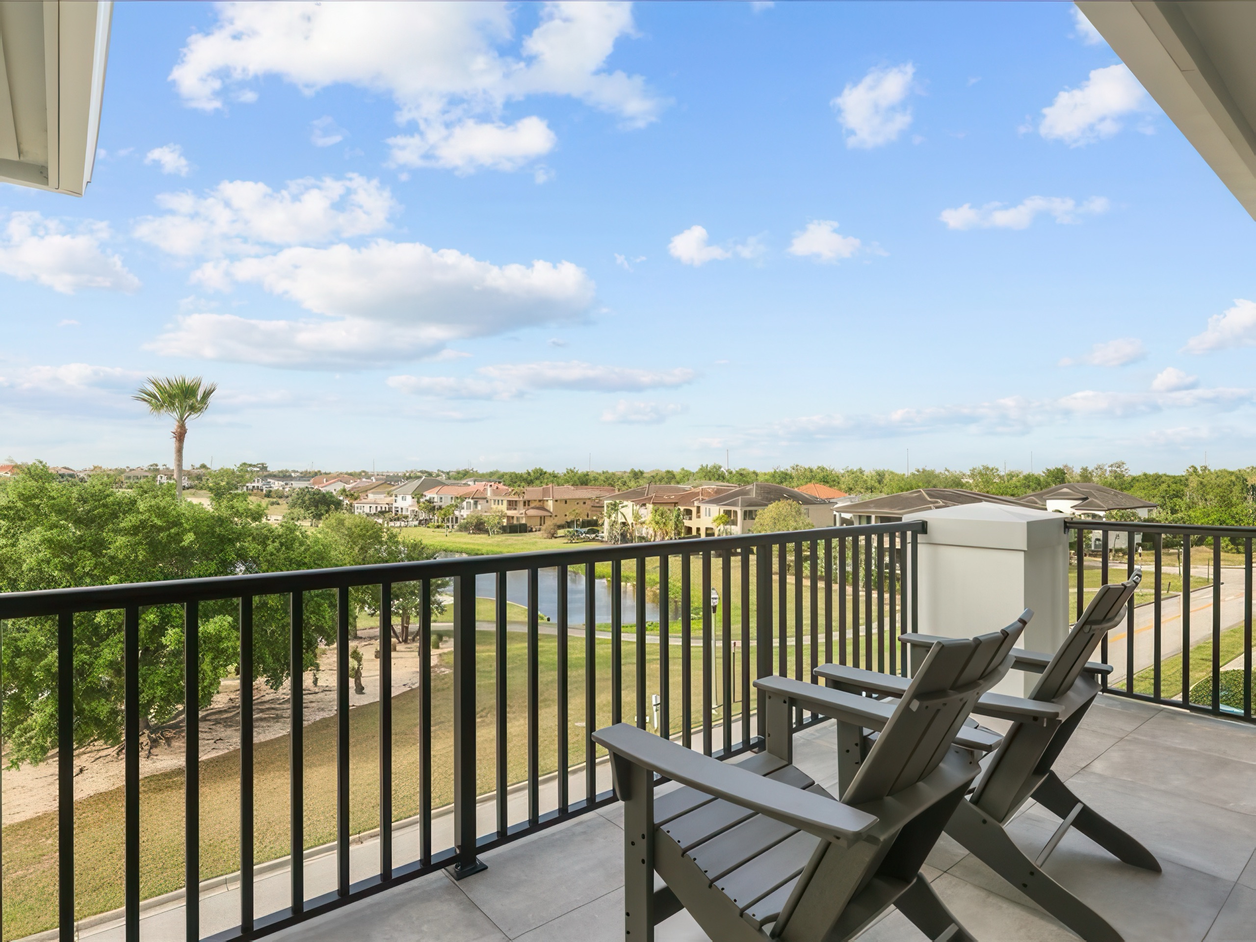 7800 Whitemarsh Way — the championship fairway seen from a rear balcony
